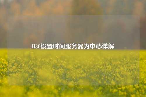 H3C設置時間服務器為中心詳解