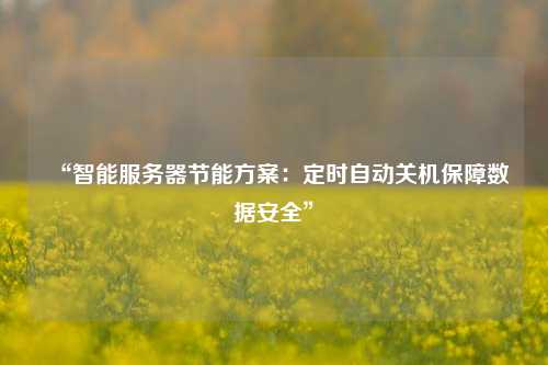 “智能服務(wù)器節(jié)能方案：定時自動關(guān)機(jī)保障數(shù)據(jù)安全”