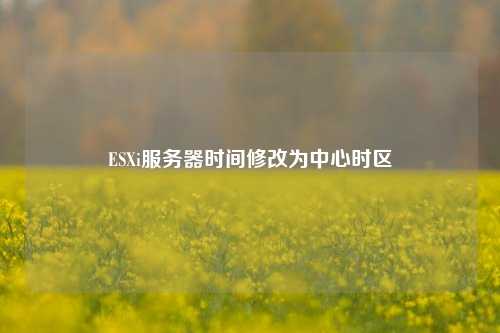 ESXi服務(wù)器時(shí)間修改為中心時(shí)區(qū)