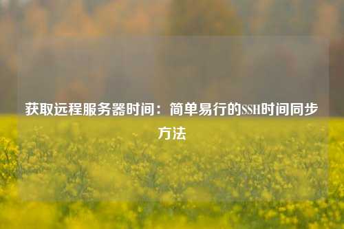 獲取遠程服務(wù)器時間：簡單易行的SSH時間同步方法